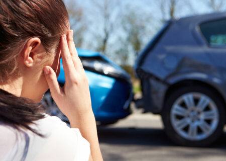 Woman Upset After Car Crash Needing Low Cost Auto Insurance in Concord, NC