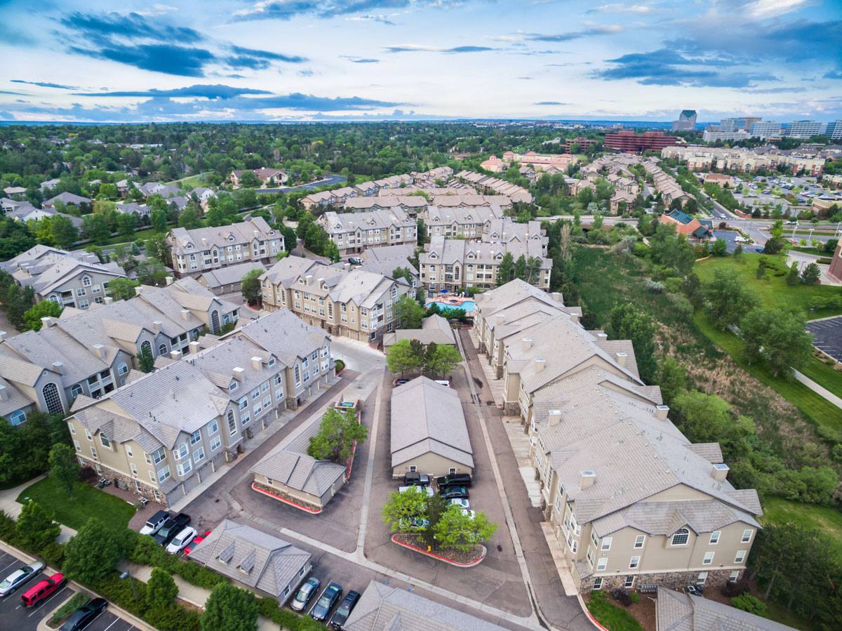 aerial view of apartment complex with afforable Renter's Insurance in Cornelius, NC