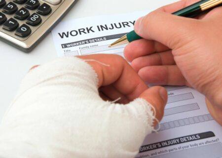 Injured Employee Filling Out Work Injury for Workers Compensation Insurance in Harrisburg, North Carolina
